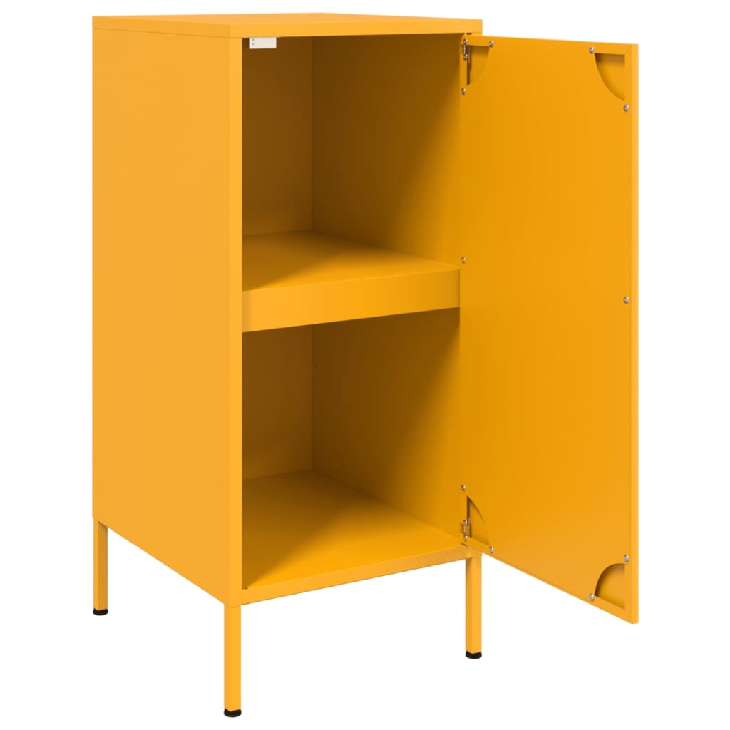 Credenze 2 pz Giallo Senape 36x39x79 cm in Acciaio
