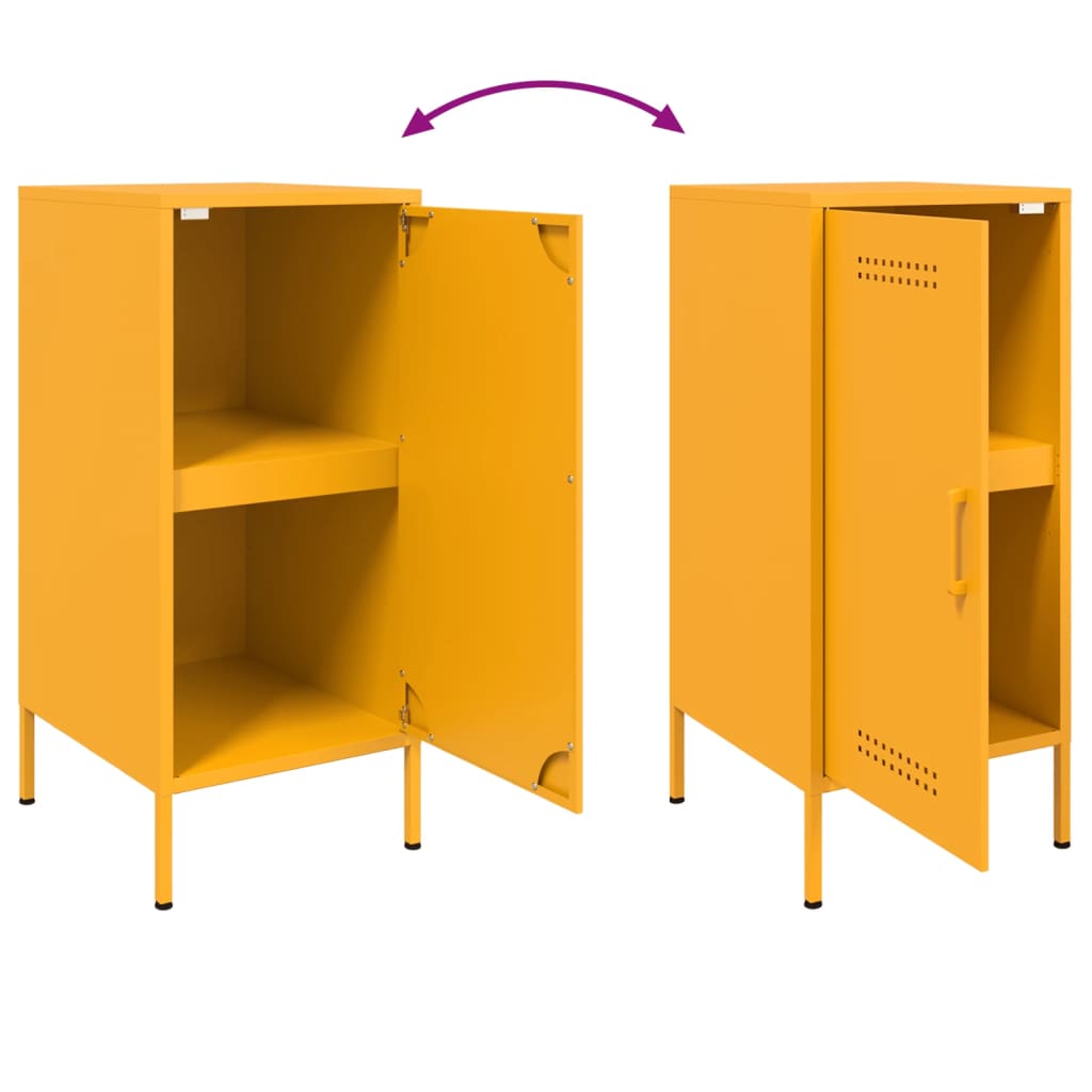 Credenze 2 pz Giallo Senape 36x39x79 cm in Acciaio | homemem39