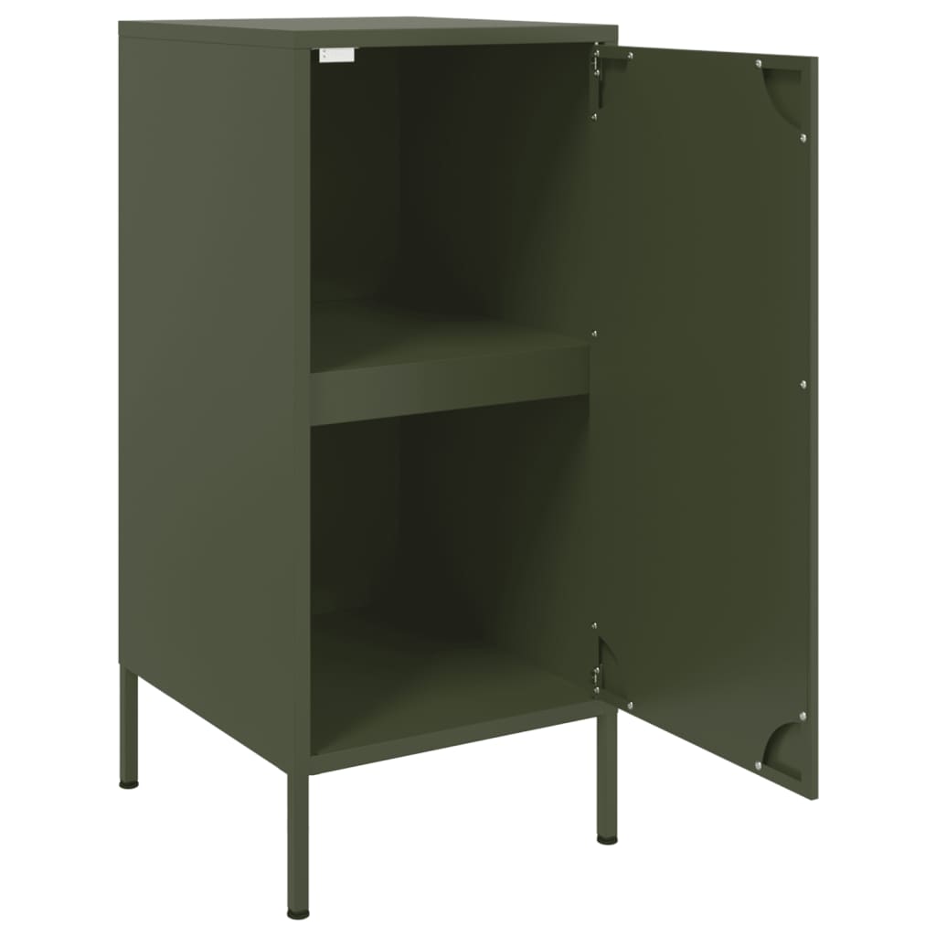 Credenze 2 pz Verde Oliva 36x39x79 cm Acciaio
