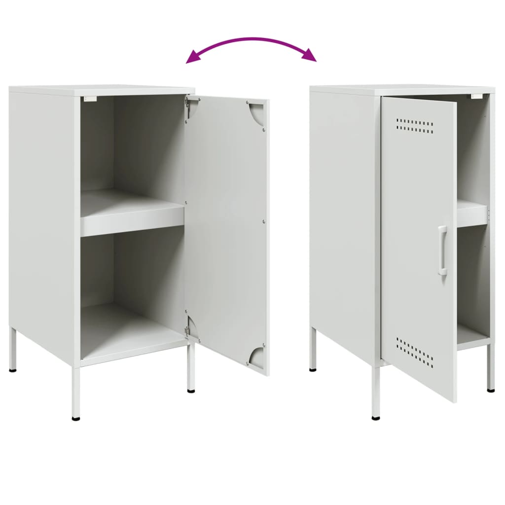 Credenze 2 pz Bianche 36x39x79 cm in Acciaio