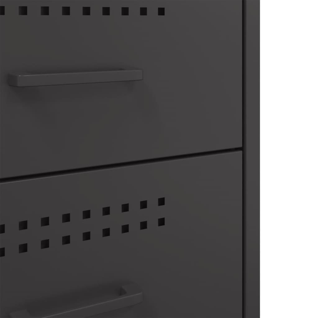 Comodini 2 pz Neri 36x39x68 cm in Acciaio - homemem39