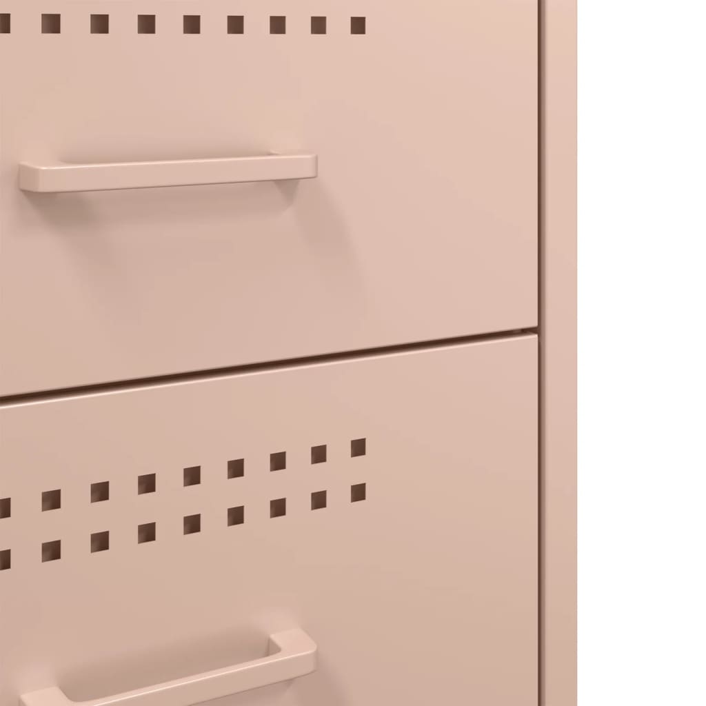 Comodini 2 pz Rosa 36x39x68 cm in Acciaio - homemem39