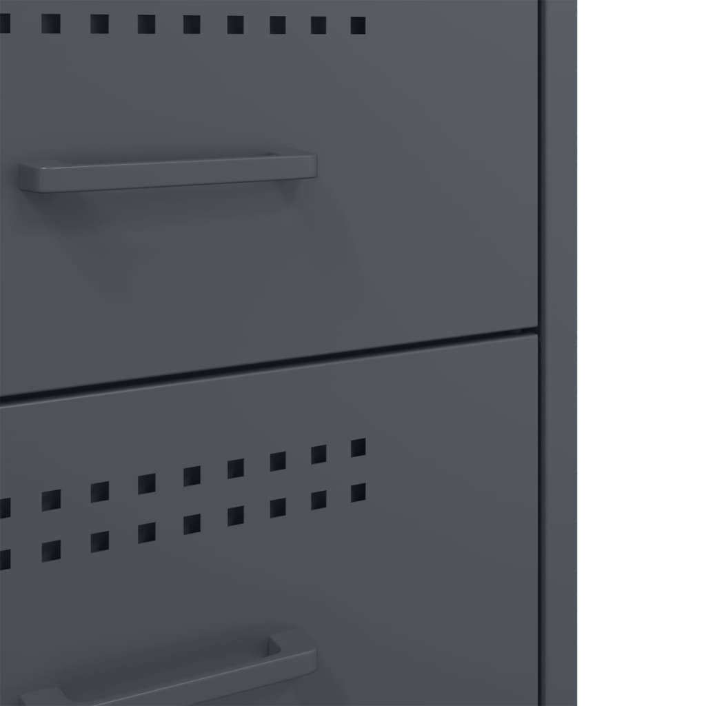 vvidaXL Comodini 2 pz Antracite 36x39x68 cm in Acciaio - homemem39