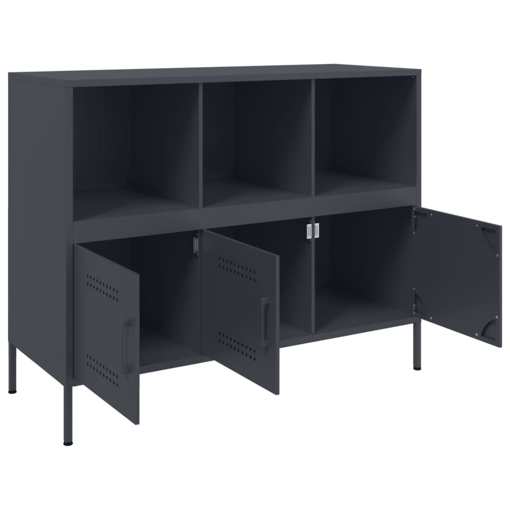 Credenza Antracite 100,5x39x79 cm in Acciaio - homemem39