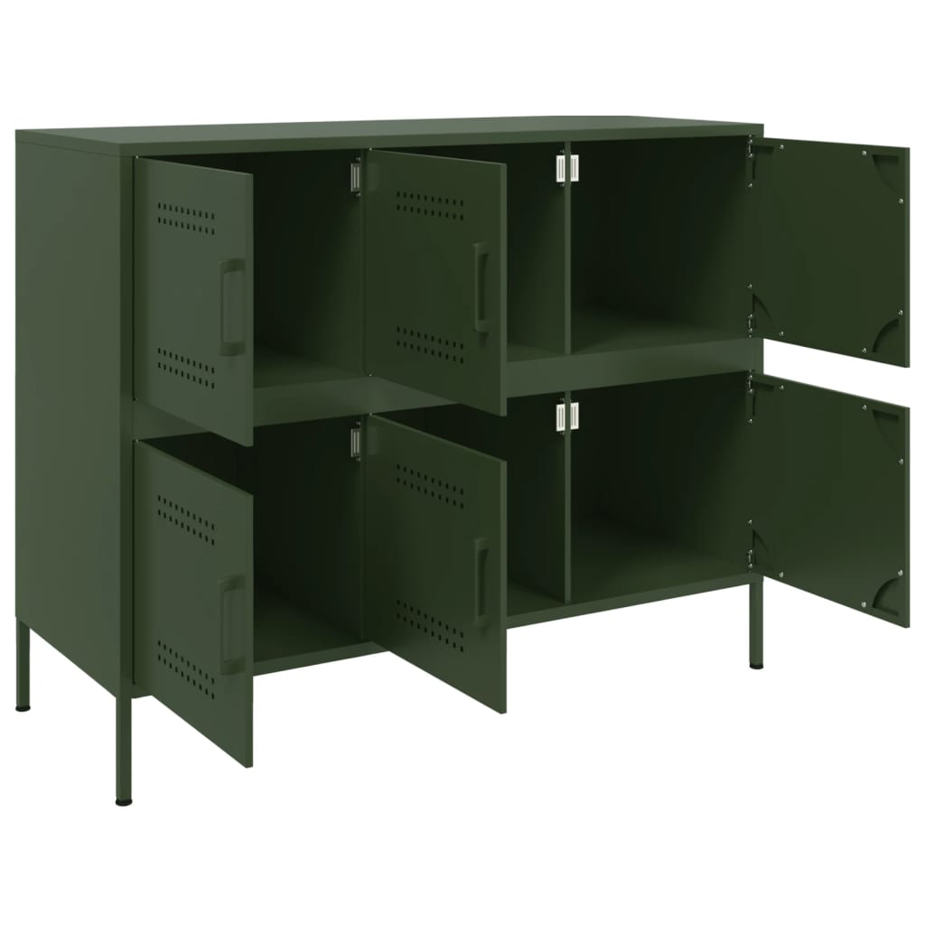 Credenza Verde Oliva 100,5x39x79 cm in Acciaio