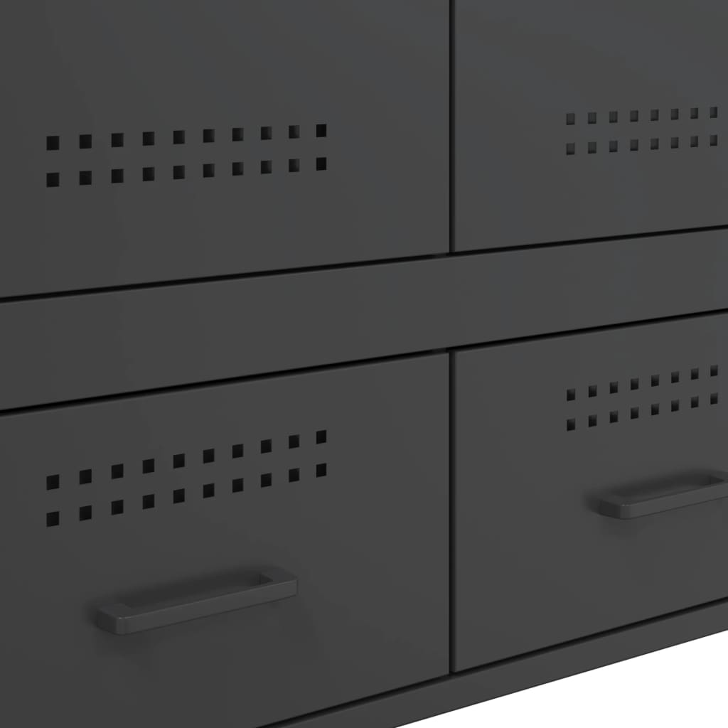 Credenza Nera 68x39x101,5 cm in Acciaio - homemem39