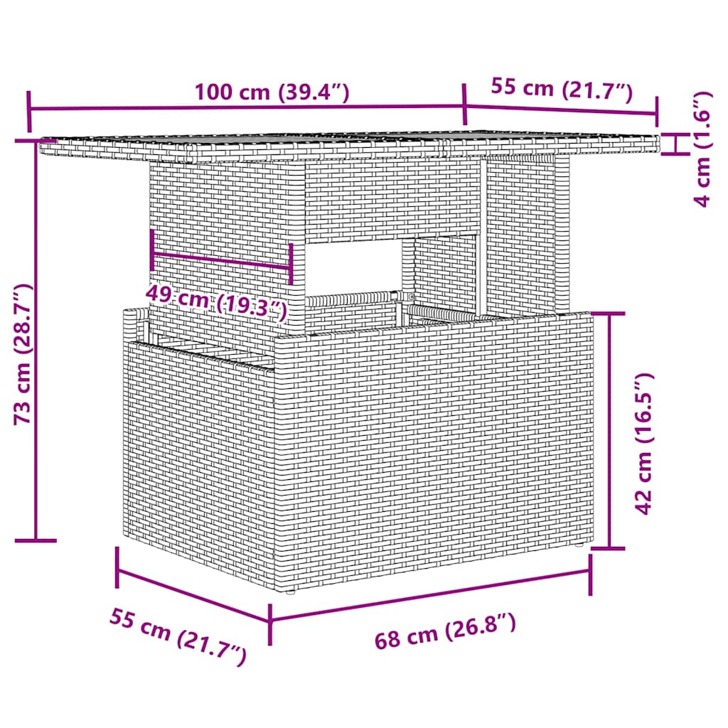 Set Divani da Giardino 11 pz con Cuscini in Polyrattan Nero