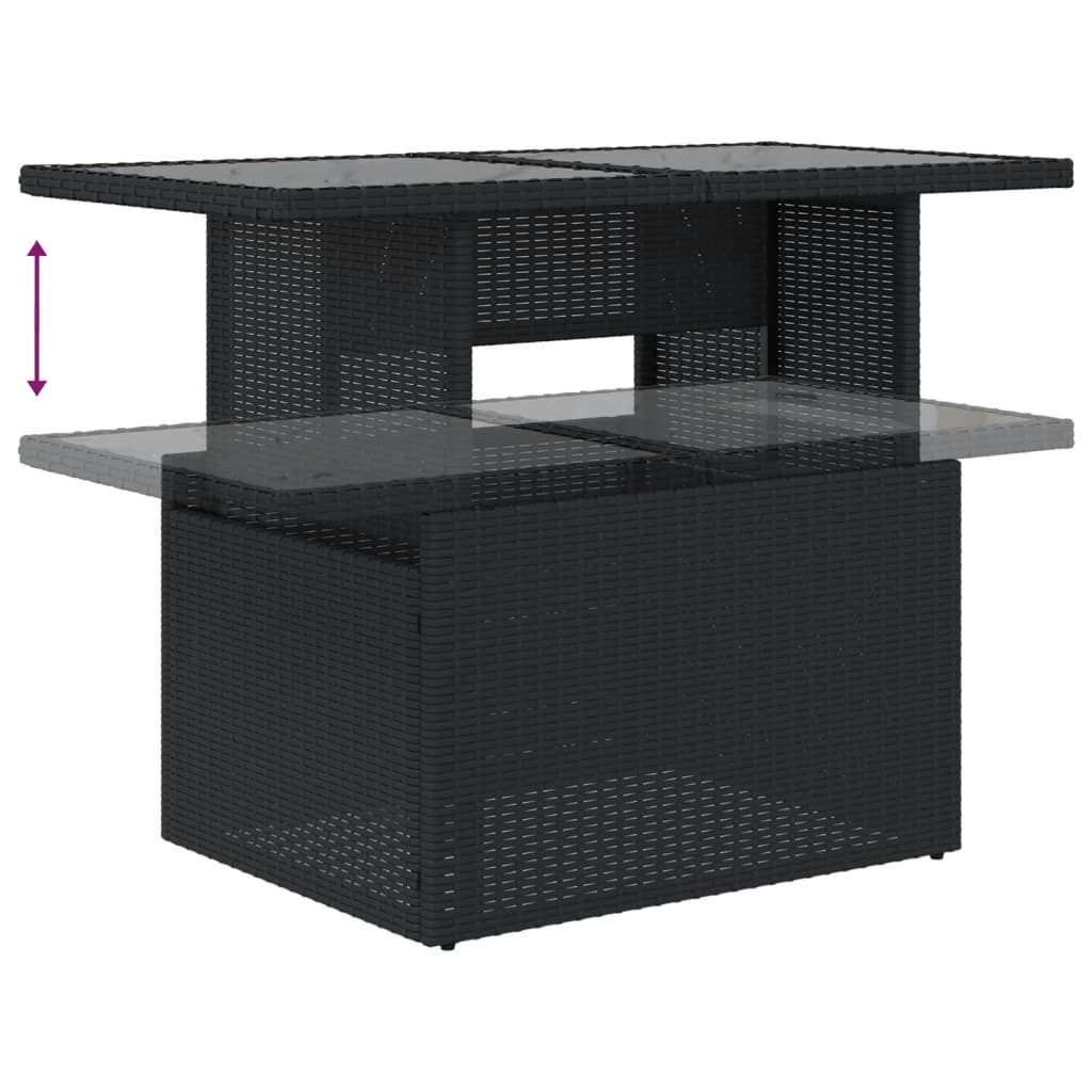 Set Divani da Giardino 11 pz con Cuscini in Polyrattan Nero | homemem39