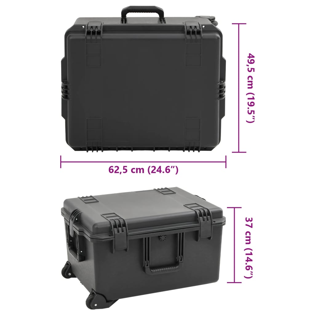 Valigetta da Volo Portatile Nera 62,5x49,5x37 cm in PP | homemem39
