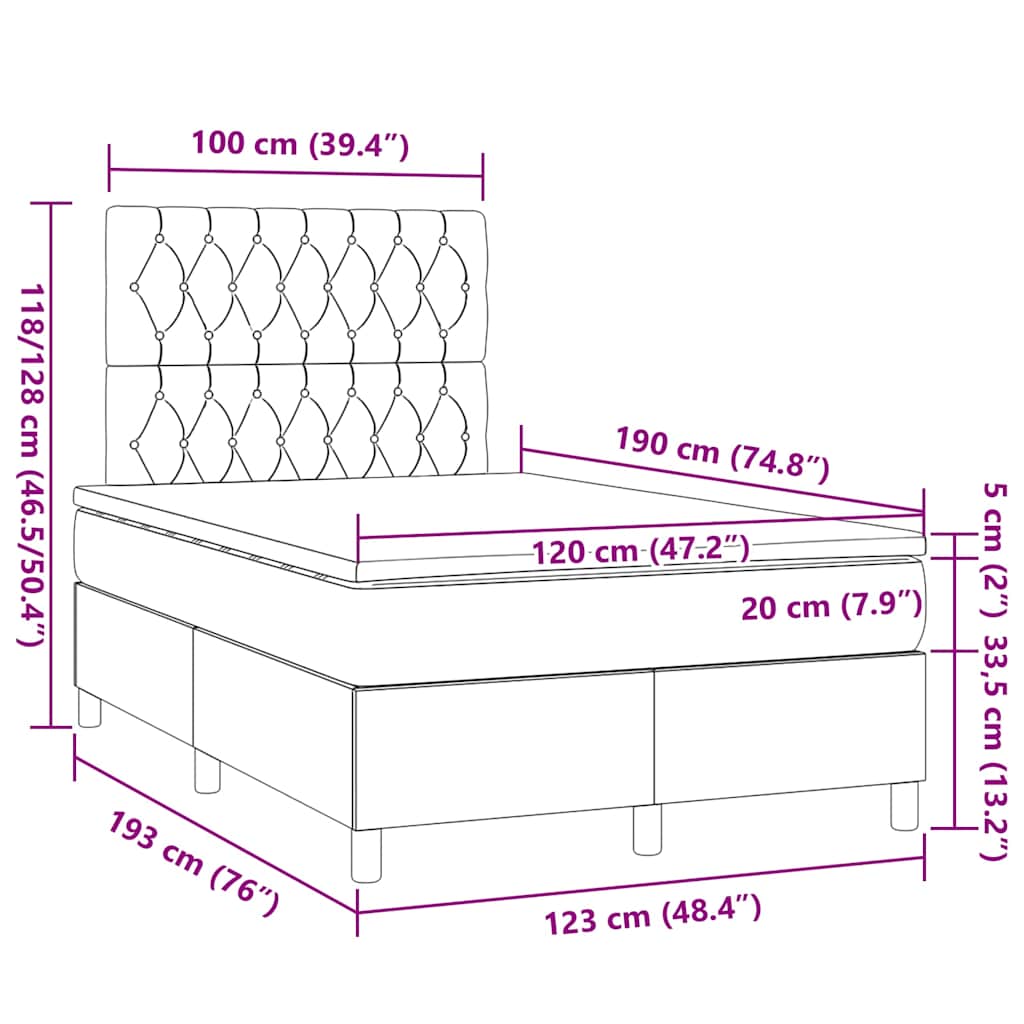 Giroletto a Molle con Materasso Rosa 120x190 cm in Velluto | homemem39