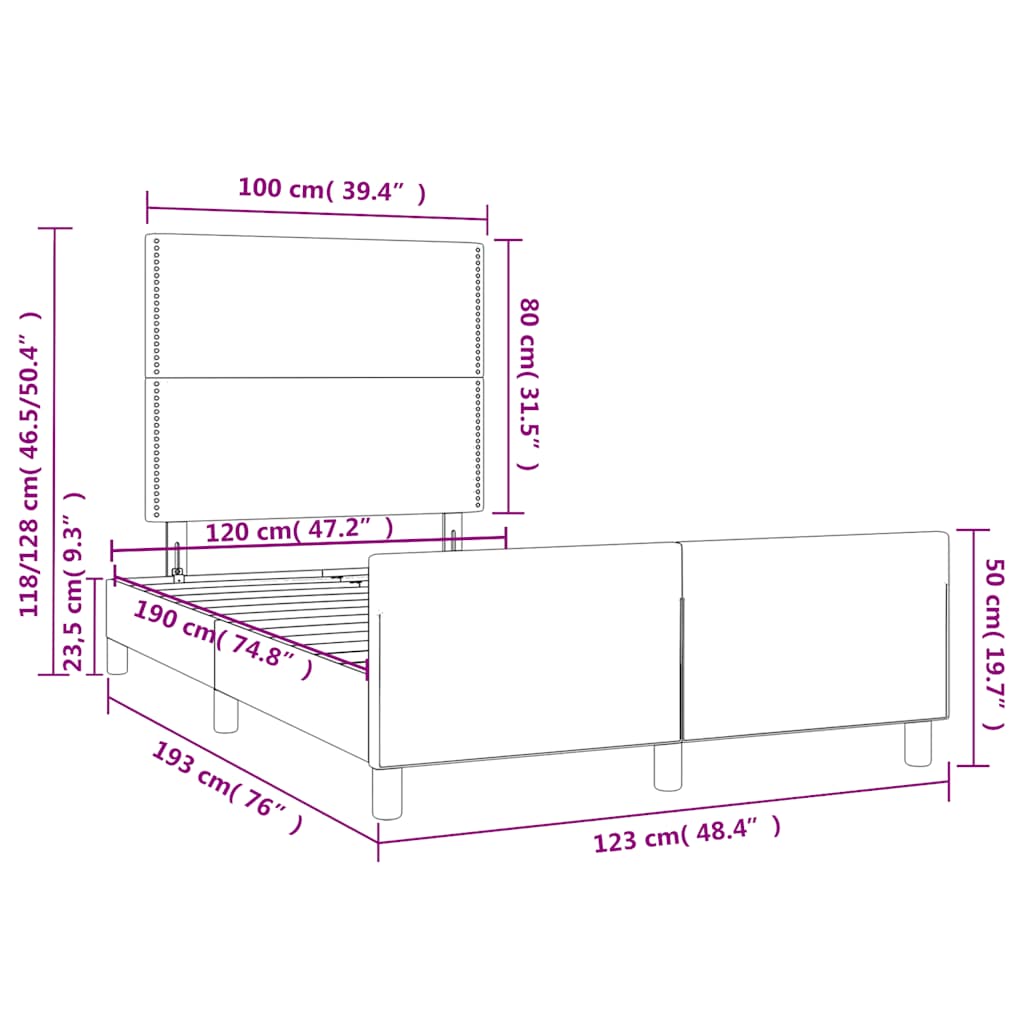 Giroletto senza Materasso Verde Scuro 120x190 cm Velluto | homemem39