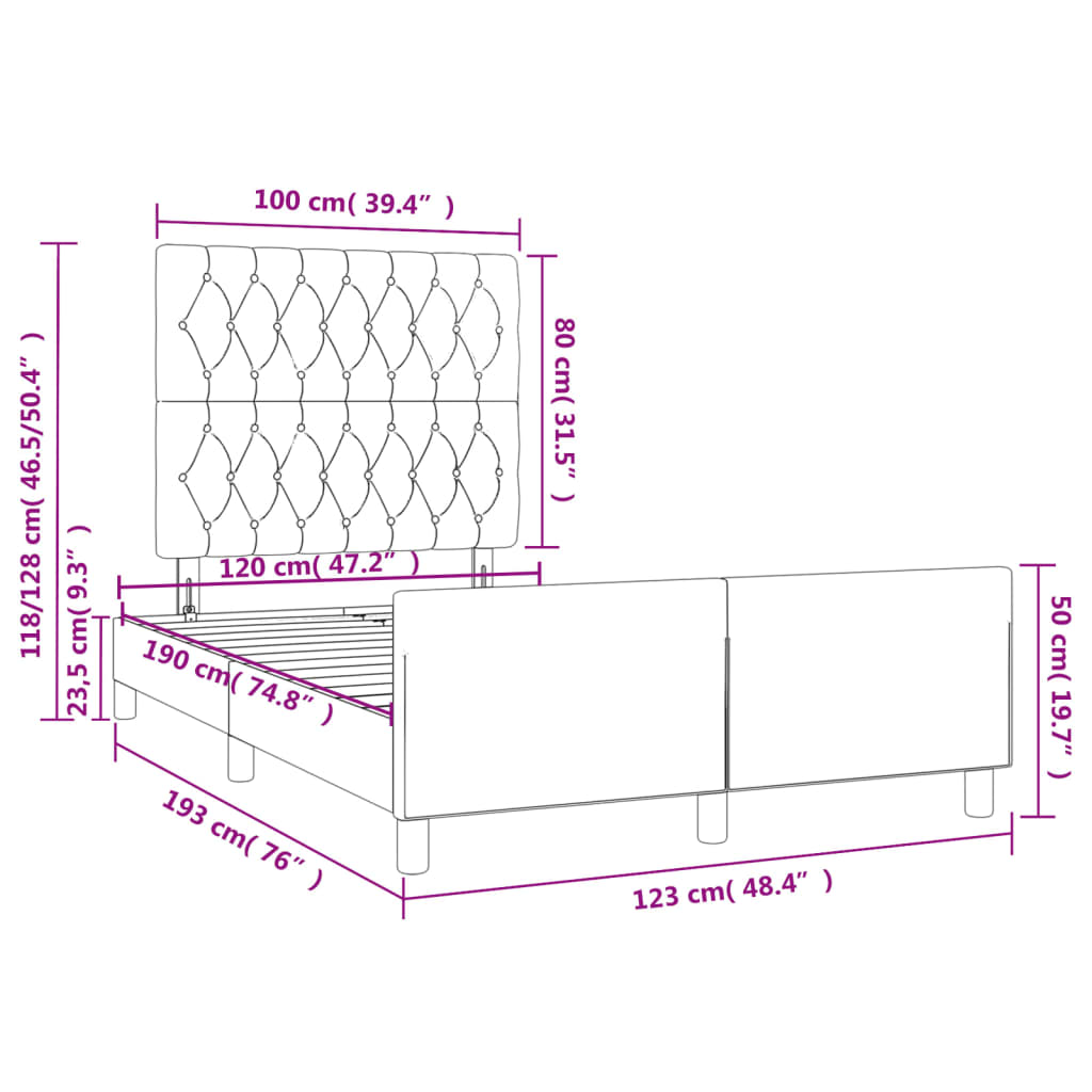 Giroletto senza Materasso Rosa 120x190 cm Velluto | homemem39