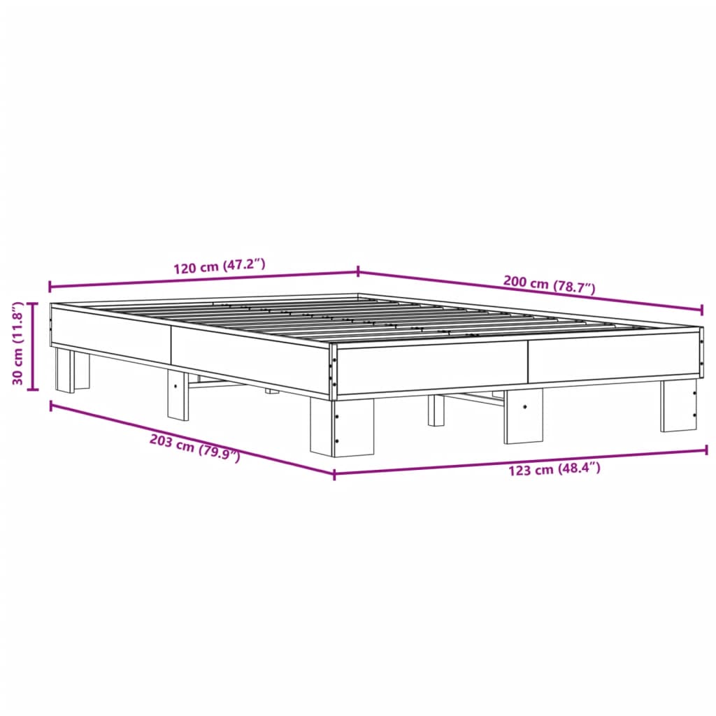 Giroletto Grigio Sonoma 120x200 cm in Legno Multistrato Metallo