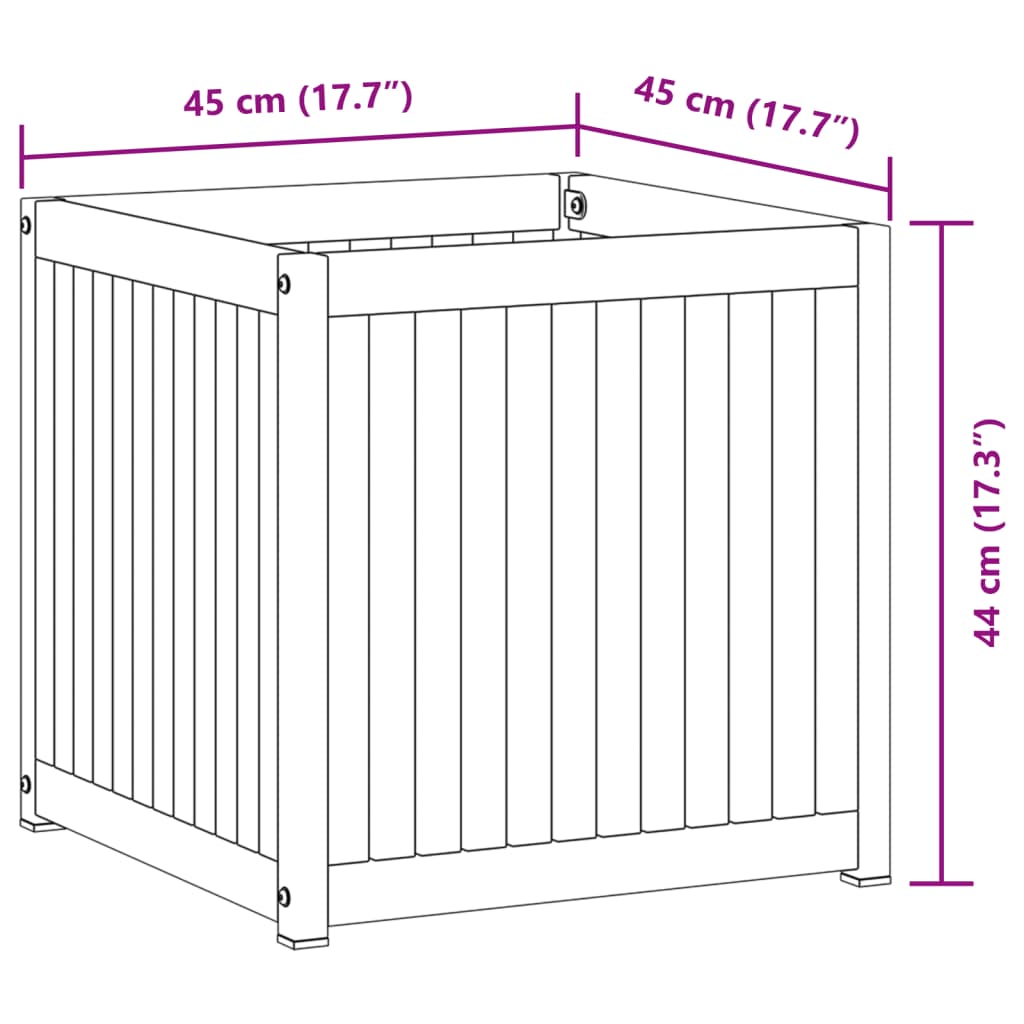 Fioriera da Giardino 45x45x44 cm in Legno Massello di Acacia | homemem39