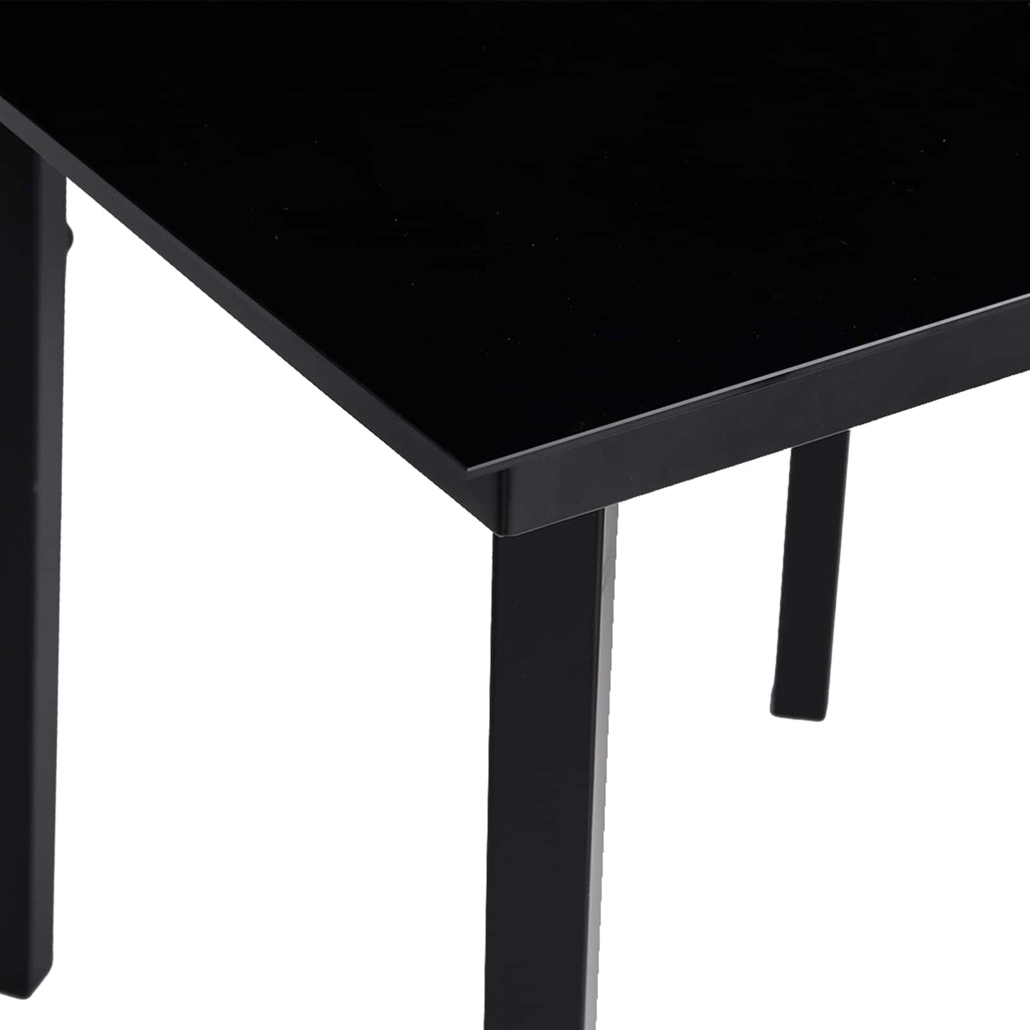 Set da Pranzo per Giardino con cuscino 5 pcs Nero polyrattan