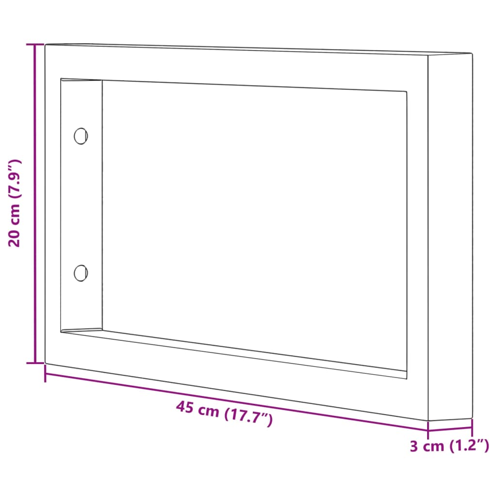 Reggimensole per Lavabo 2 pz Bianche Rettangolari in Acciaio | homemem39