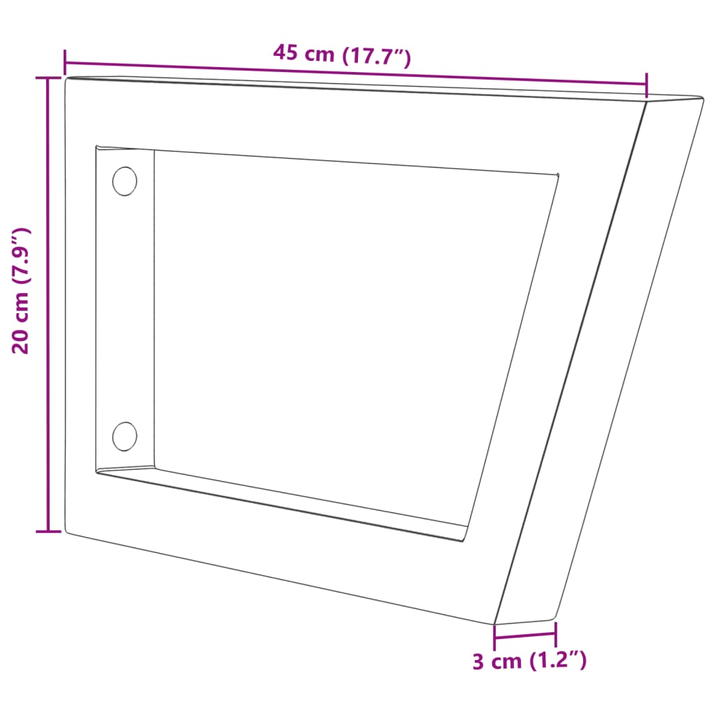 Reggimensole per Lavabo 2 pz Bianche Trapezio in Acciaio | homemem39