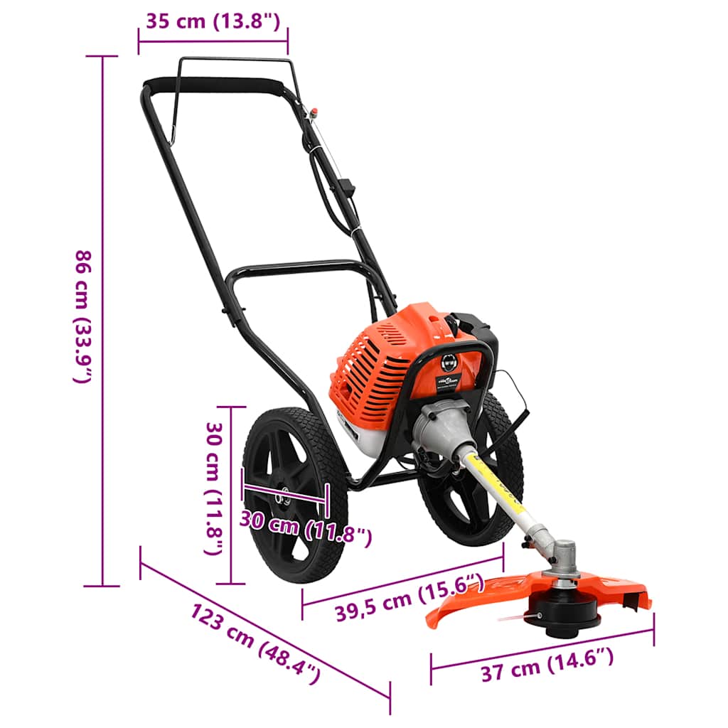 Decespugliatore con Ruote Arancione 52 cc 1,45 kW | homemem39