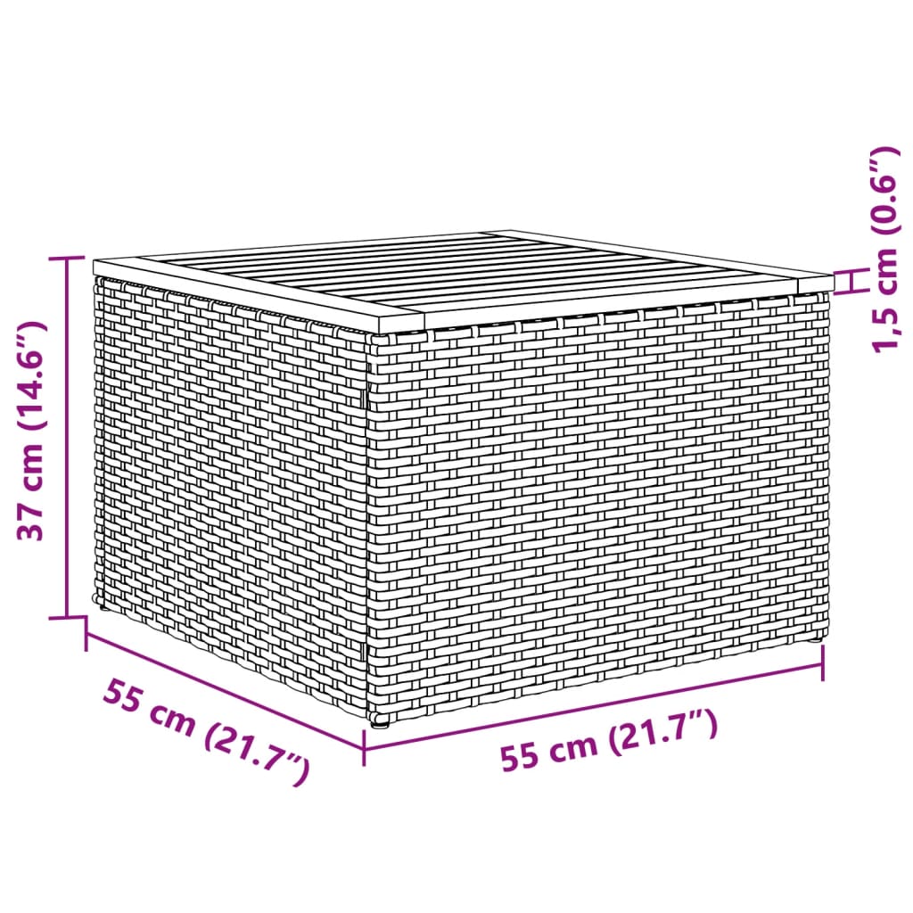 Set Divani da Giardino 2pz con Cuscini Grigio Polyrattan Acacia