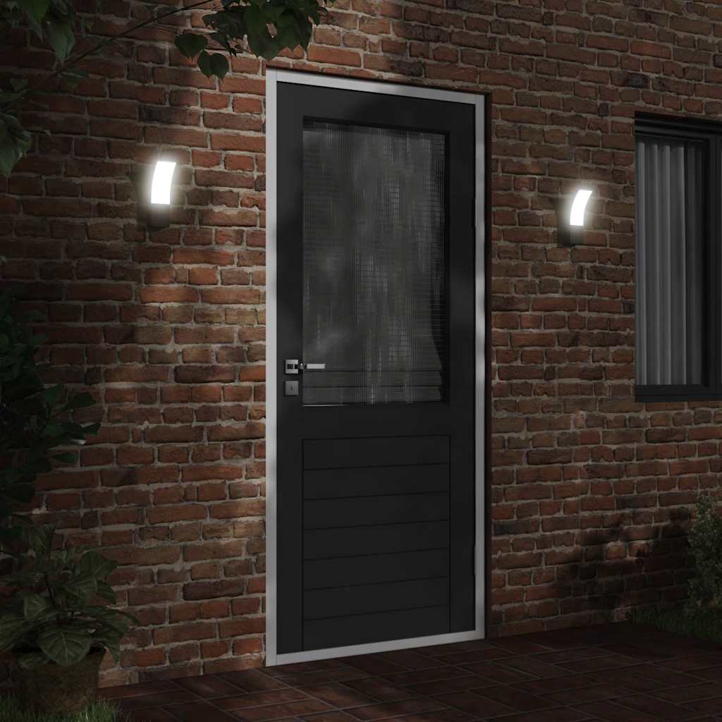 Applique per Esterni con LED 2 pz Nere Alluminio Pressofuso | homemem39