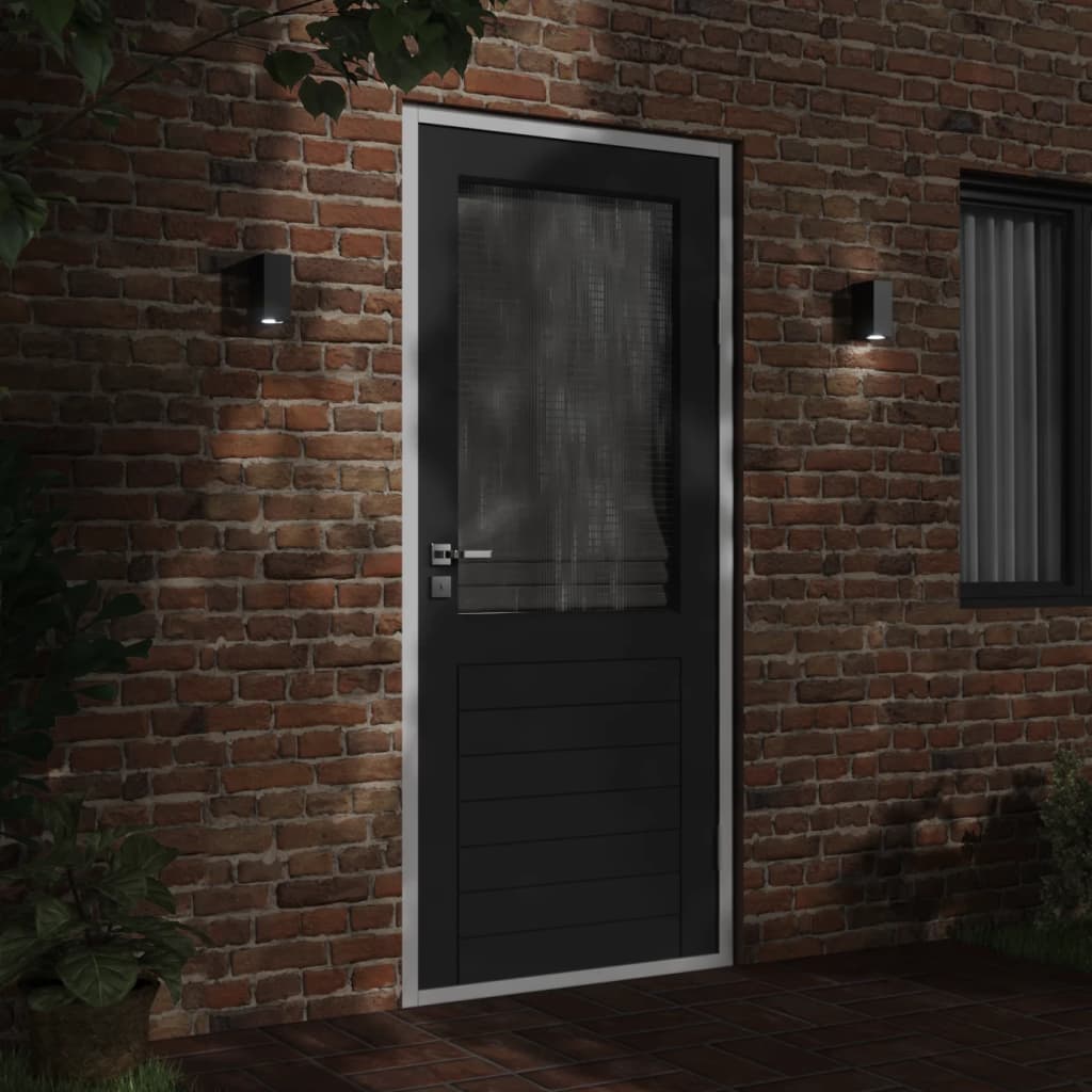 Applique da Parete per Esterni 2 pz Nere Alluminio Pressofuso | homemem39