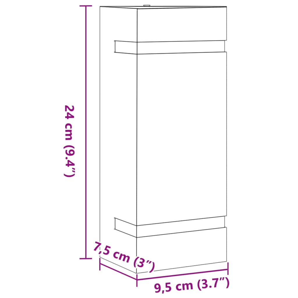 Applique da Esterno Nera in Acciaio Inossidabile | homemem39