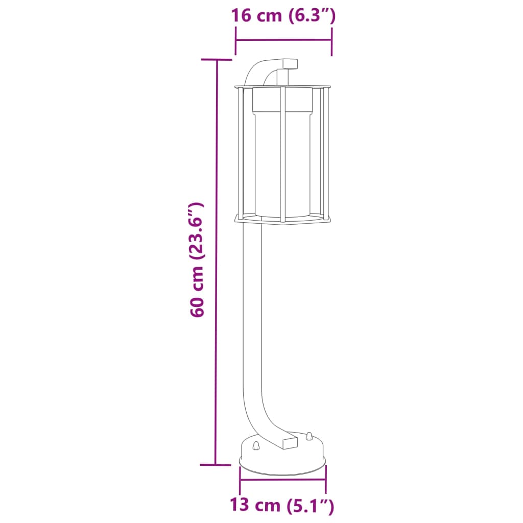 Lampade da Terra per Esterni 3 pz Nere 60 cm in Acciaio Inox - homemem39