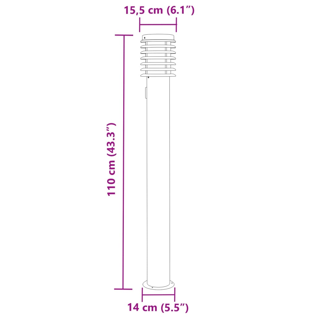 Lampade da Terra per Esterni con Presa 3 pz Nere 110 cm Acciaio | homemem39