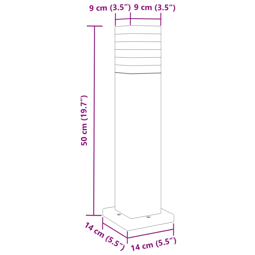 Lampade da Terra per Esterni Nera 50 cm in Alluminio | homemem39