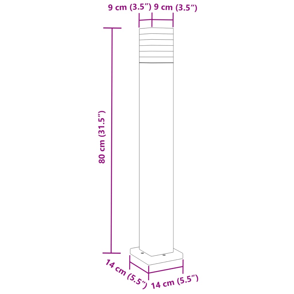 Lampada da Terra per Esterni Nera 80 cm in Alluminio | homemem39