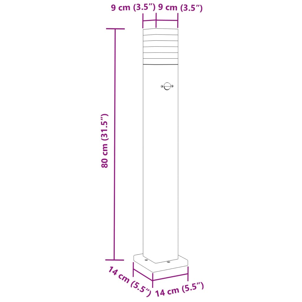Lampade Terra per Esterni con Sensori 3pz Nere 80cm Alluminio | homemem39