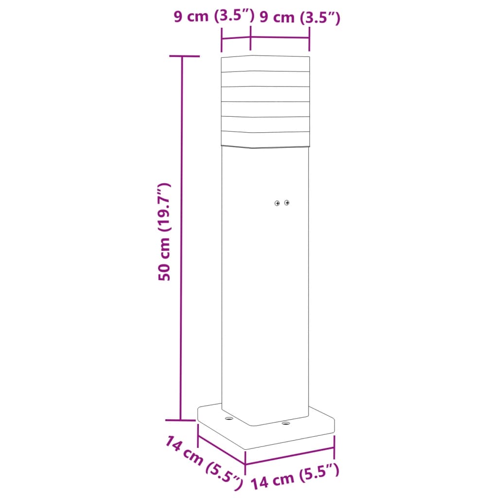 Lampada da Terra per Esterni con Presa Nera 50 cm Alluminio | homemem39