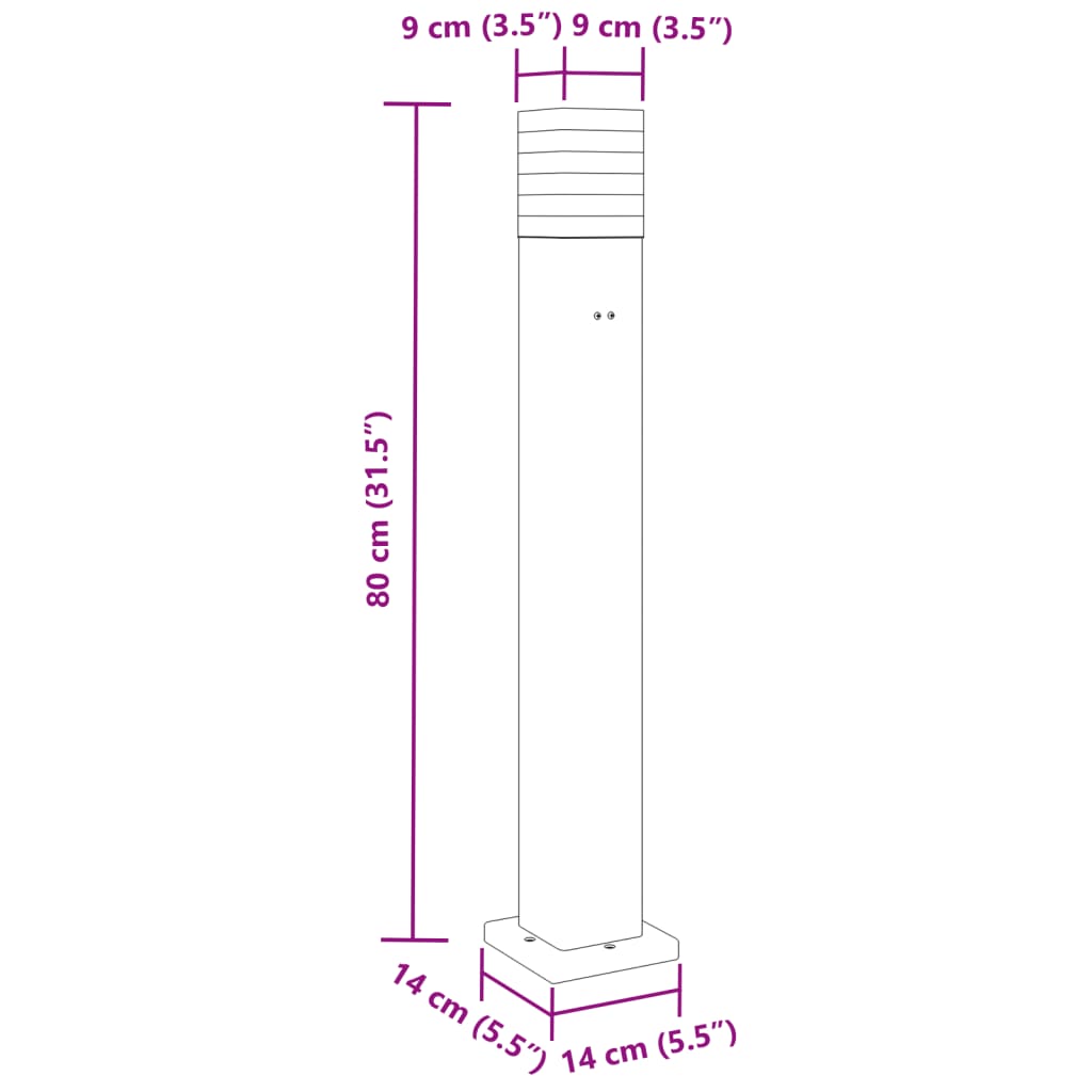 Lampade da Terra per Esterni con Presa 3pz Nere 80 cm Alluminio | homemem39