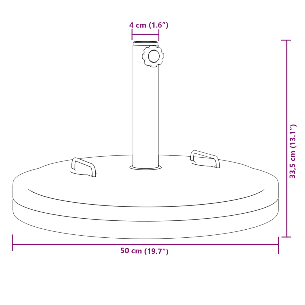 Base per Ombrellone con Manici per Pali Ø38/48 mm 25 kg Rotonda | homemem39