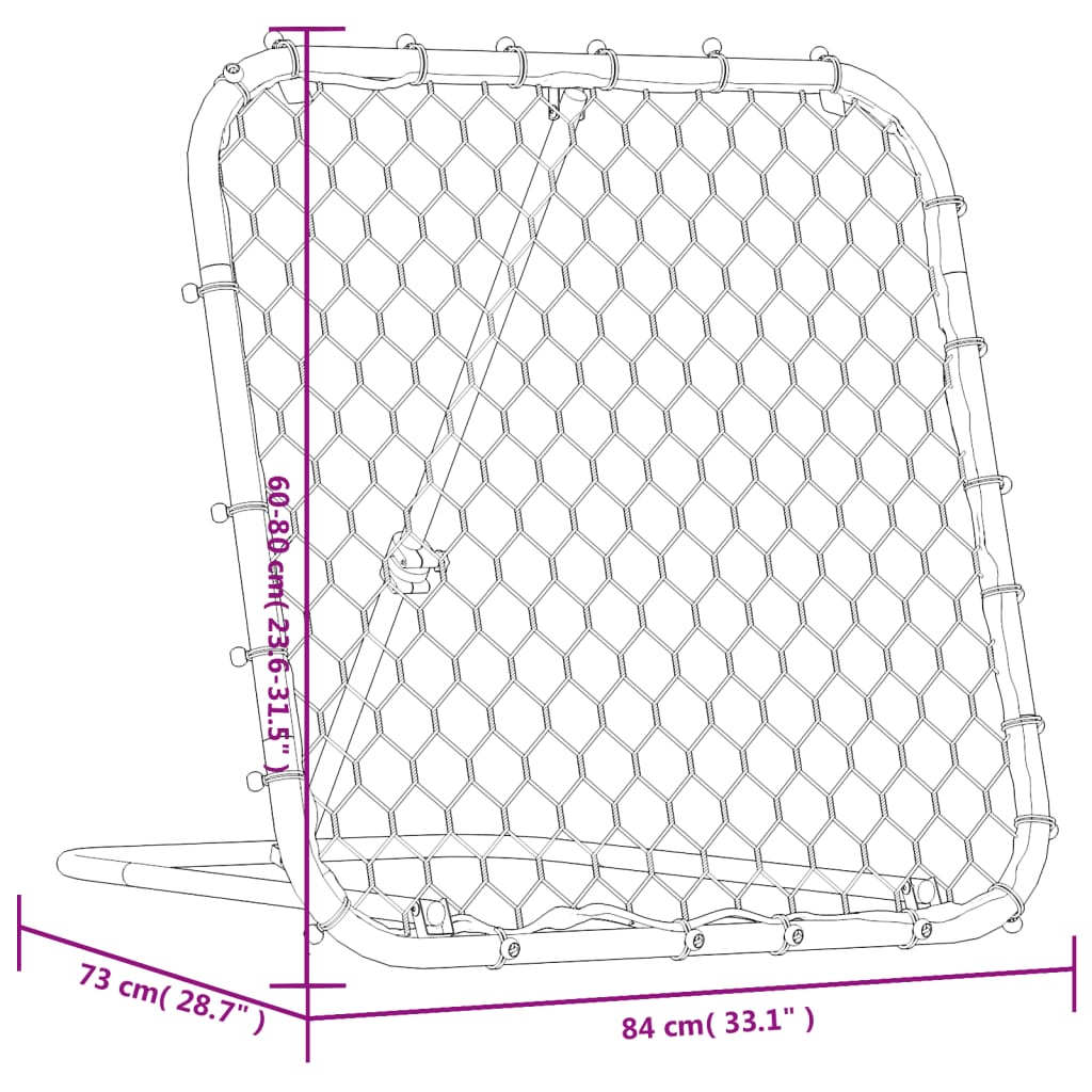Rimbalzatore da Calcio Regolabile Nera 84x73x60-80 cm Acciaio | homemem39