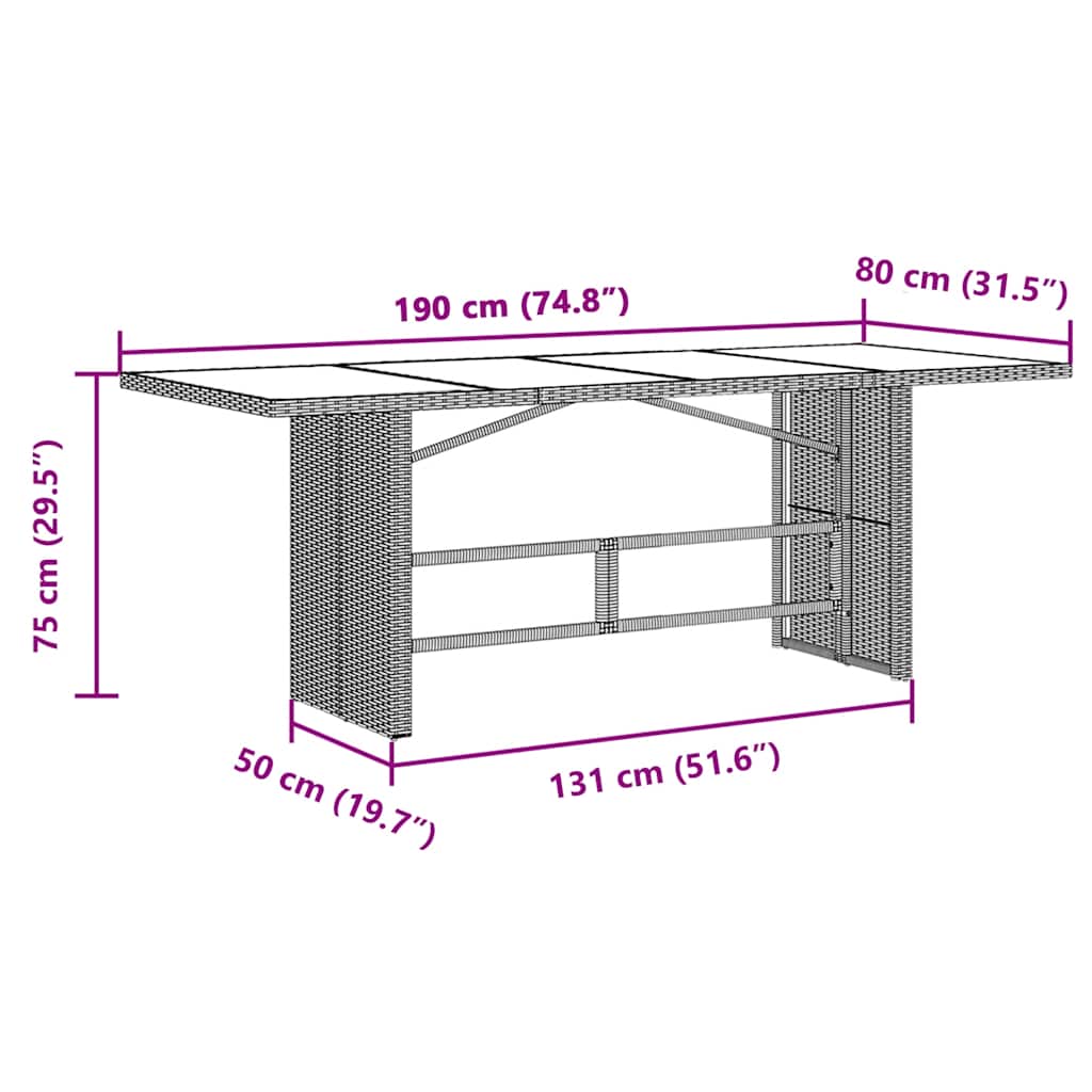Set da Bistrò da Giardino 7 pz con Cuscini Nero in Polyrattan | homemem39