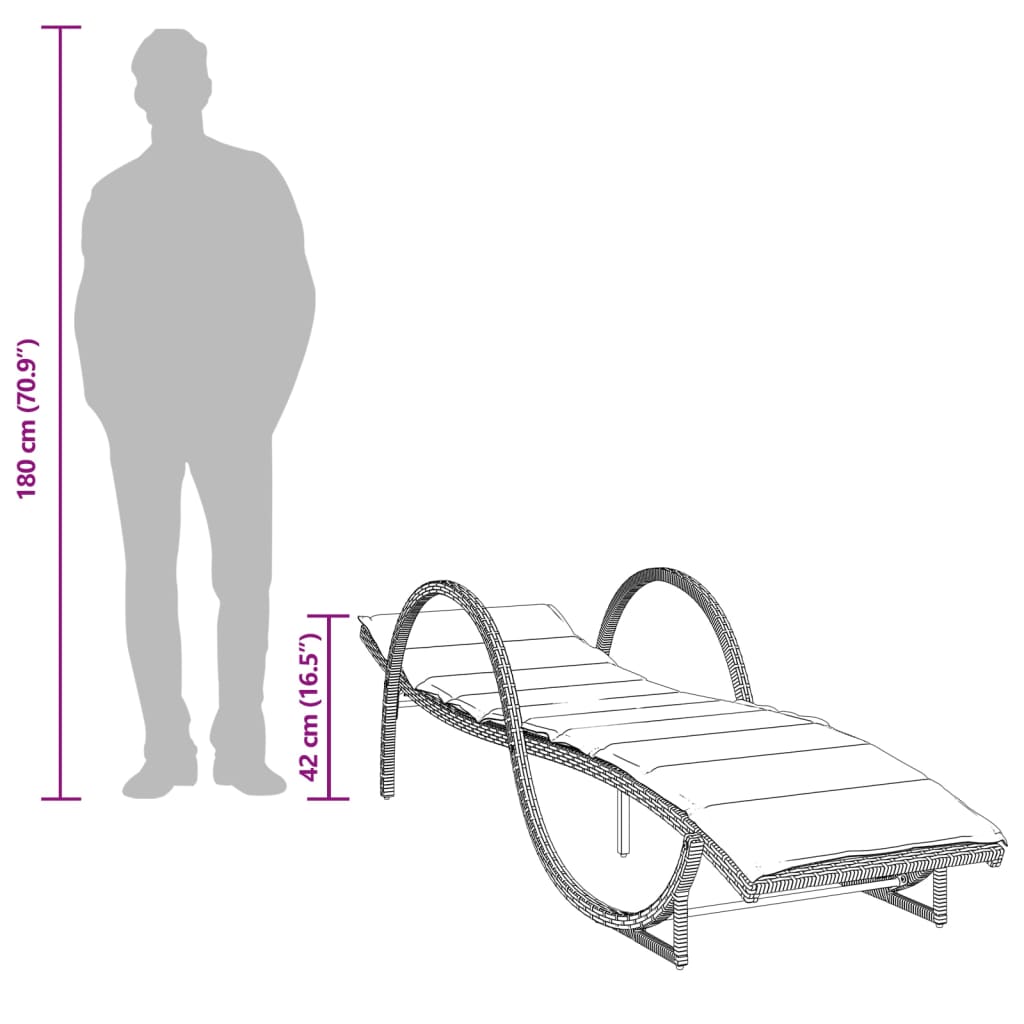 Lettini Prendisole 2 pz con Cuscini Grigio in Polyrattan | homemem39