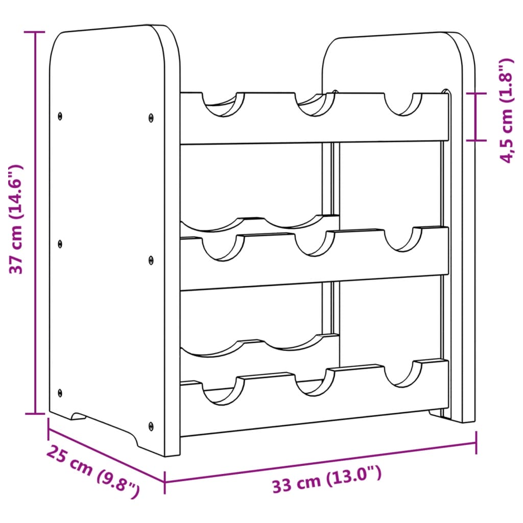 Portavini 33x25x37 cm in Legno Massello di Pino | homemem39