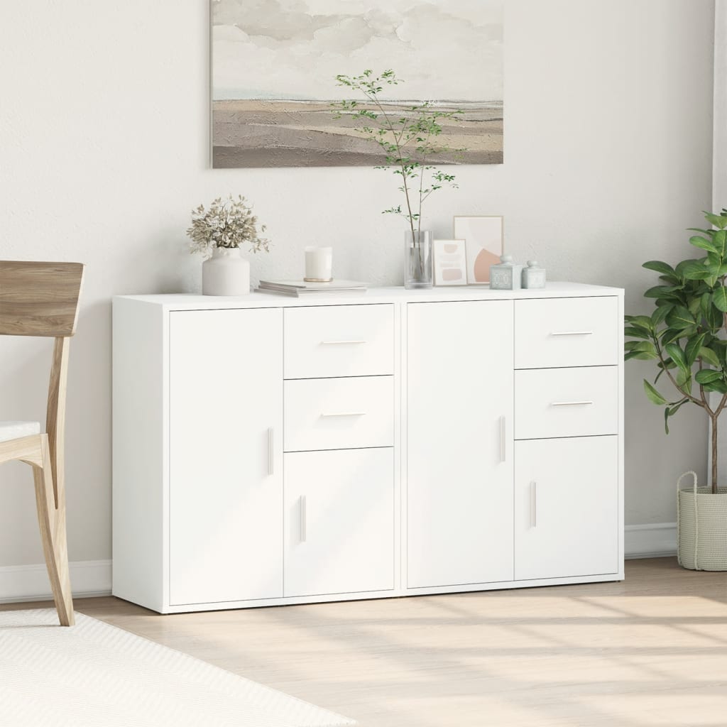 Credenze 2 pz Bianche 60x31x70 cm in Legno Multistrato | homemem39
