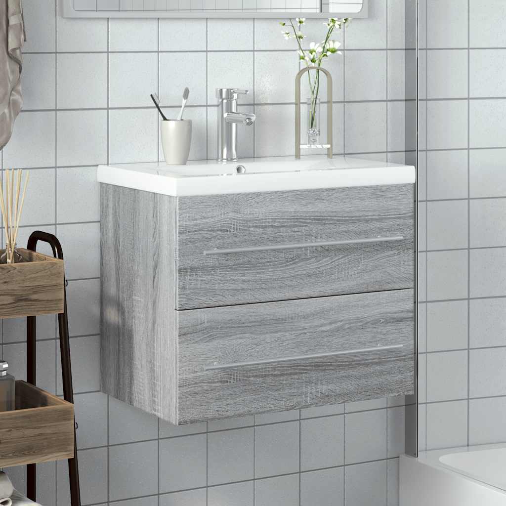 Mobile da Bagno con Lavabo Integrato Grigio Sonoma | homemem39