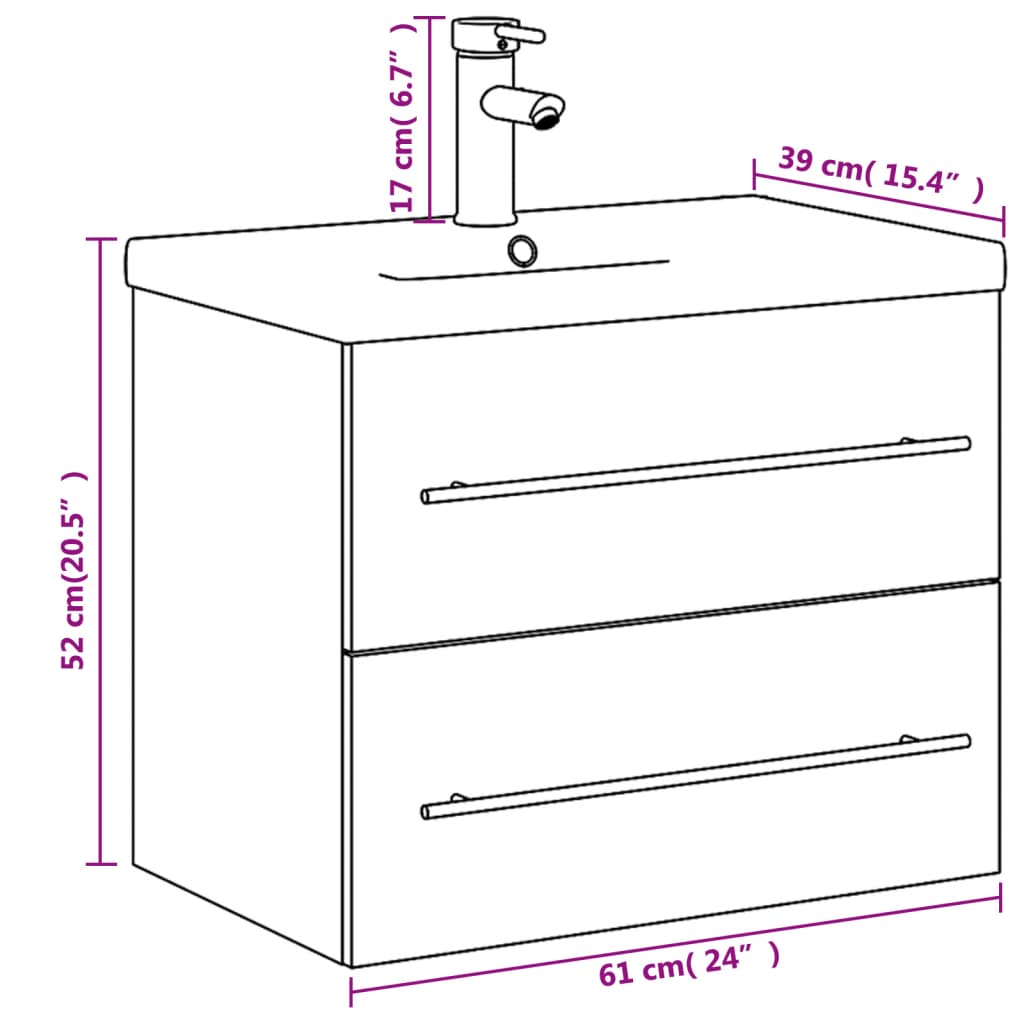 Mobile da Bagno con Lavabo Integrato Grigio Sonoma | homemem39