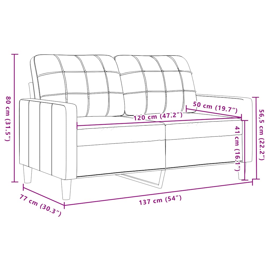 Divano a 2 Posti Verde Scuro 120 cm in Velluto | homemem39