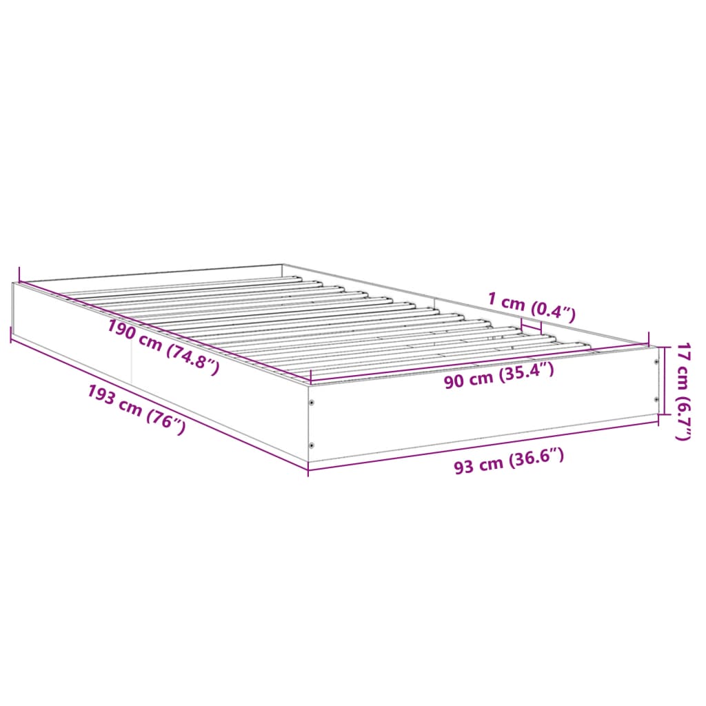 Giroletto Bianco 90x190 cm in Legno Multistrato | homemem39