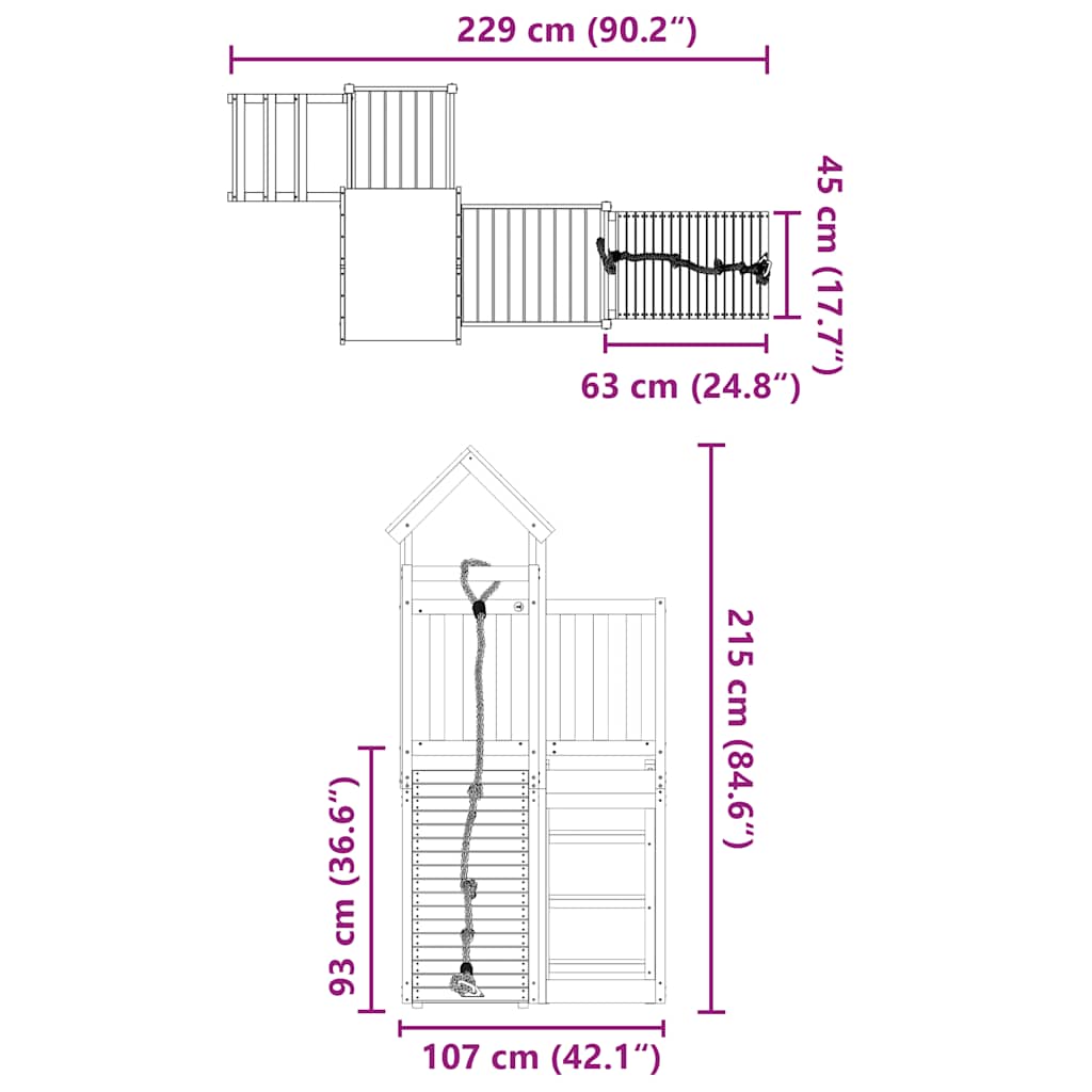 Set da Gioco da Esterno in Legno di Pino Impregnato | homemem39
