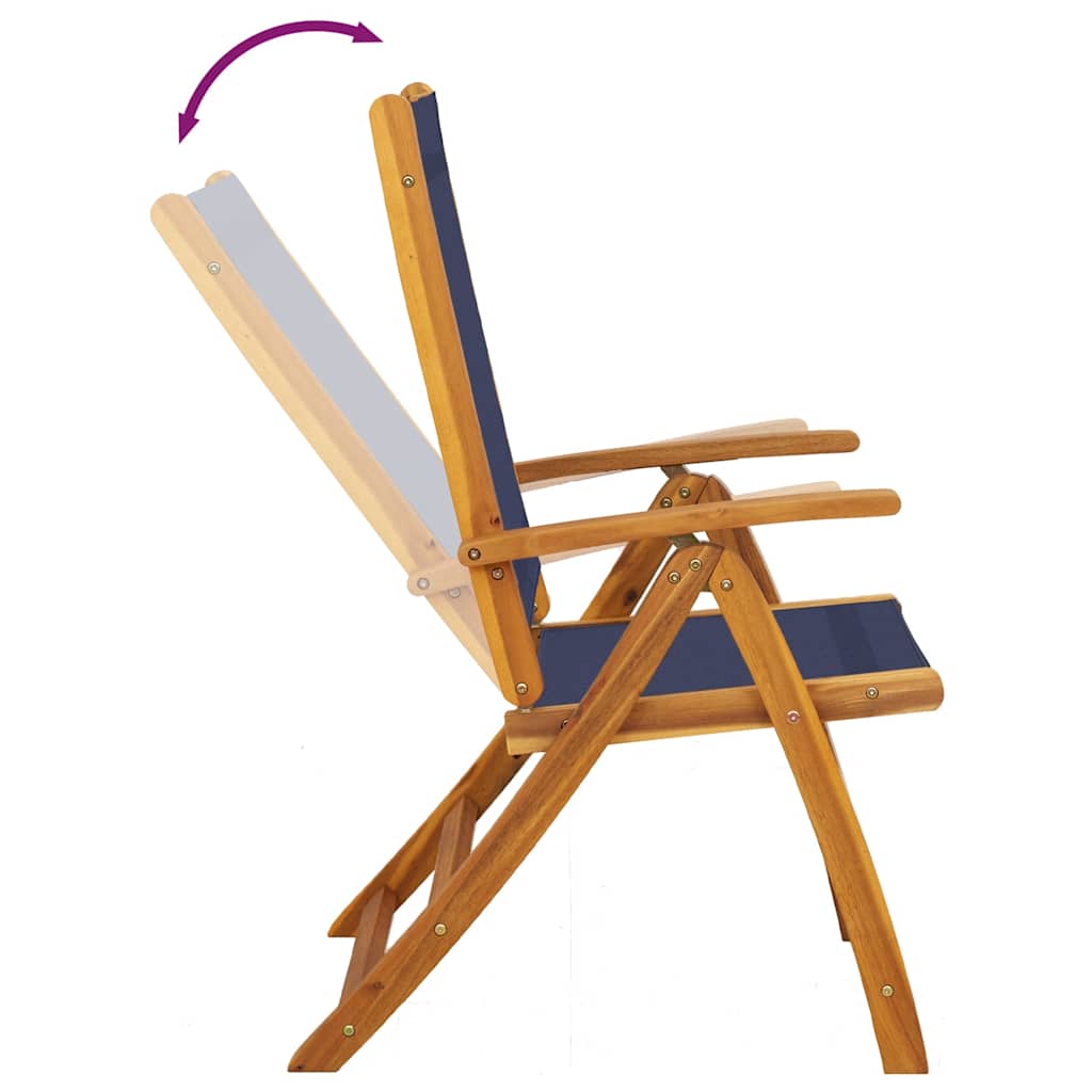 Set Pranzo da Giardino 7pz Legno Massello di Acacia e Textilene