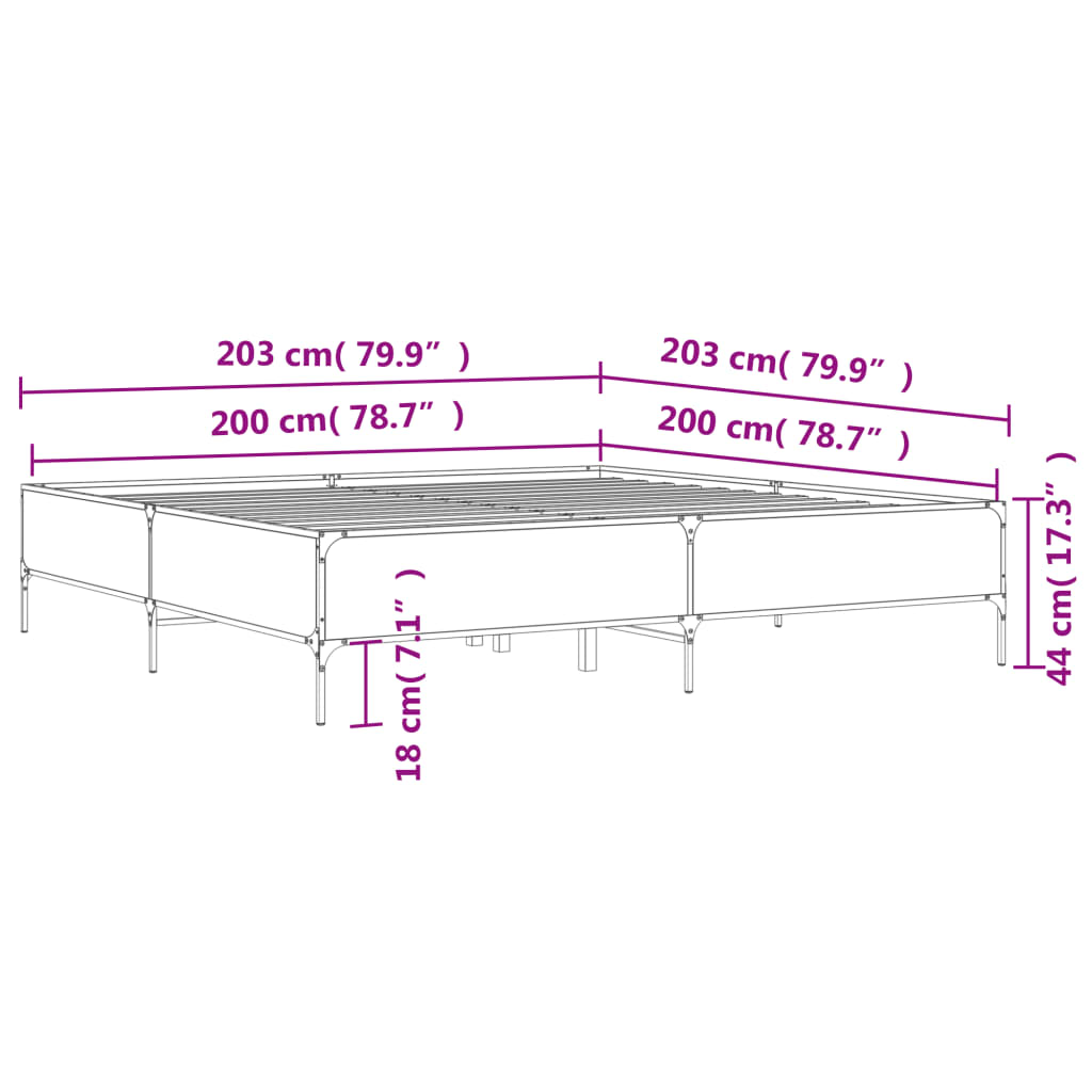 Giroletto Rovere Fumo 200x200 cm in Legno Multistrato e Metallo | homemem39