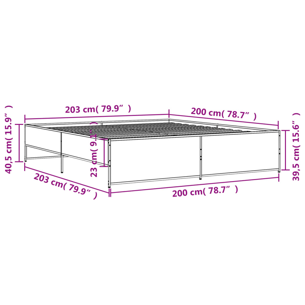 Giroletto Rovere Fumo 200x200 cm in Legno Multistrato e Metallo | homemem39