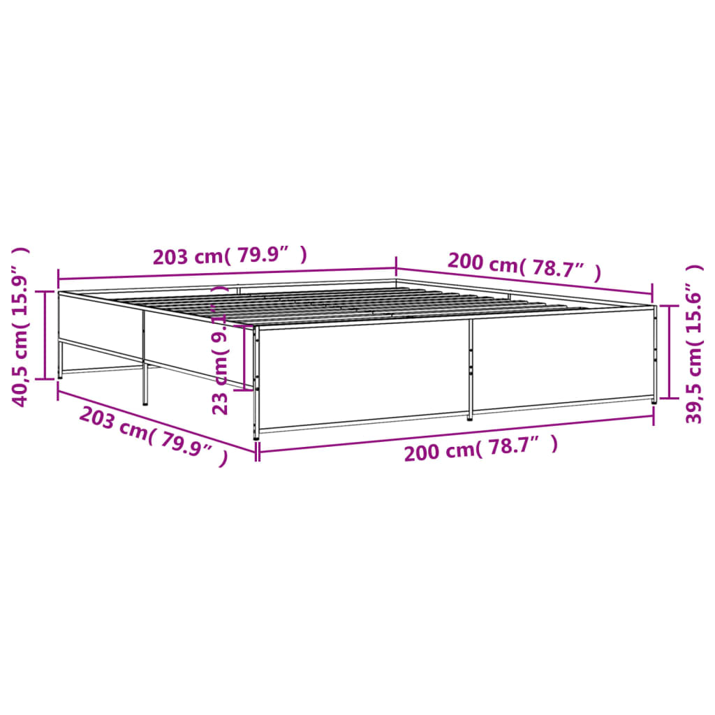 Giroletto Rovere Marrone 200x200cm in Legno Multistrato Metallo | homemem39