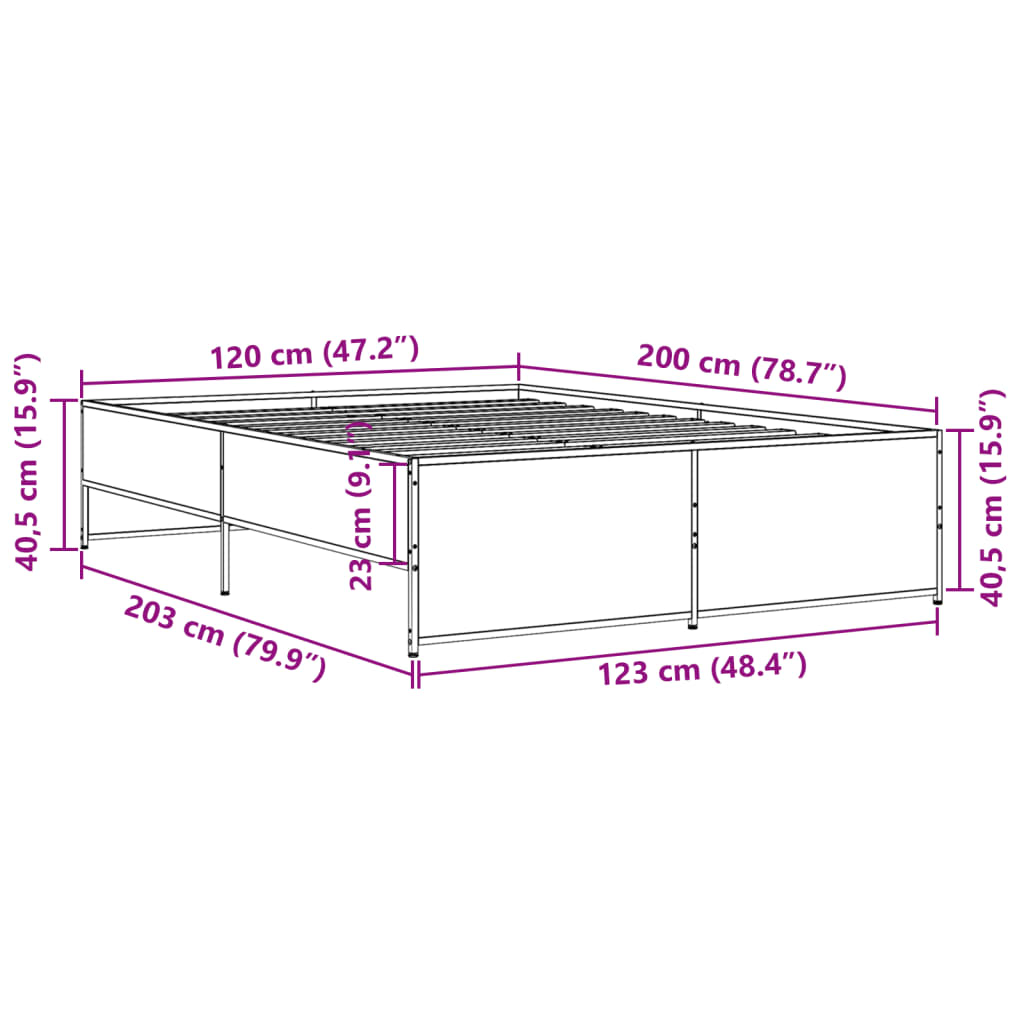 Giroletto Rovere Fumo 120x200 cm in Legno Multistrato Metallo | homemem39