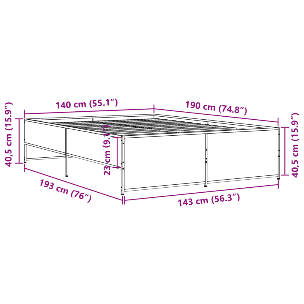 Giroletto Rovere Fumo 140x190 cm in Legno Multistrato Metallo | homemem39